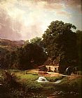 Albert Bierstadt Canvas Paintings - The Old Mill